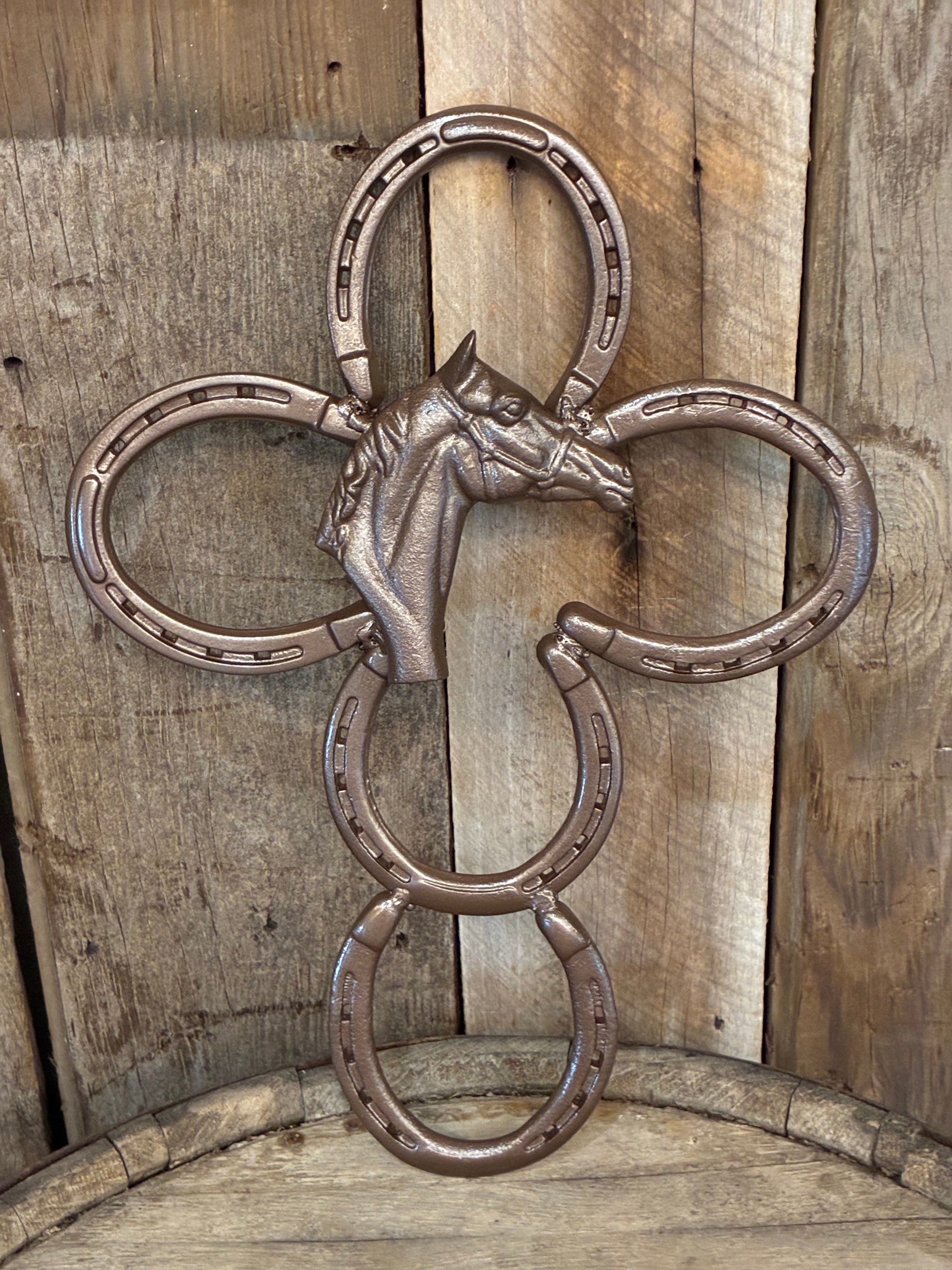 Five Horseshoe Cross with Horse Head